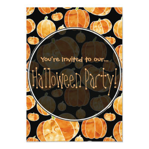 Halloween Pumpkin Pattern Double Sided Invitation