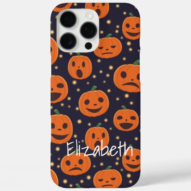 Halloween Pumpkin Pattern Jack O Lantern Custom Case-Mate iPhone Case (Back)