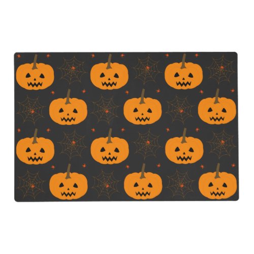 Halloween Pumpkin Pattern Laminated Placemat