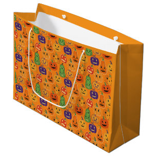 Halloween Pumpkin Pattern Large Gift Bag