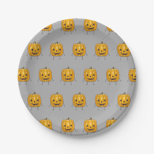 Halloween Pumpkin Pattern Paper Plates