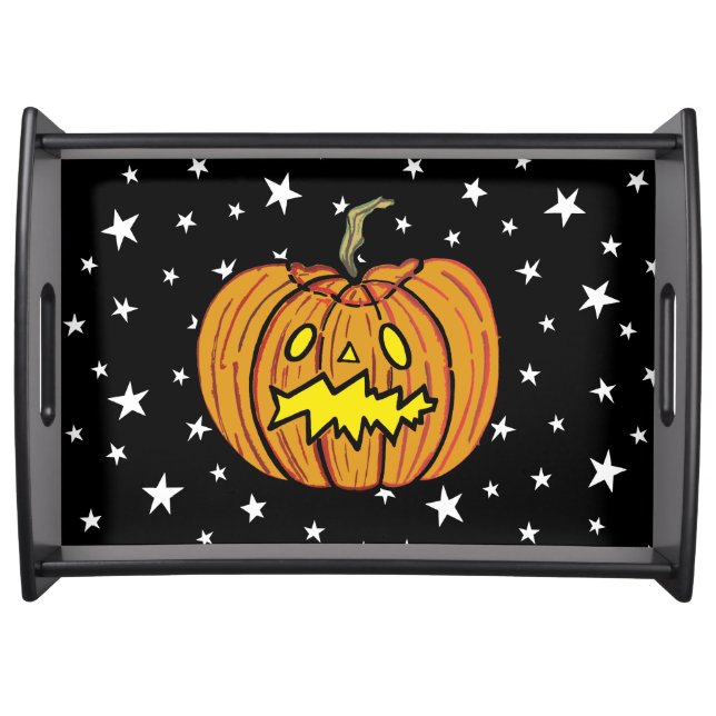 Halloween Pumpkin Pattern Serving Tray (Front)