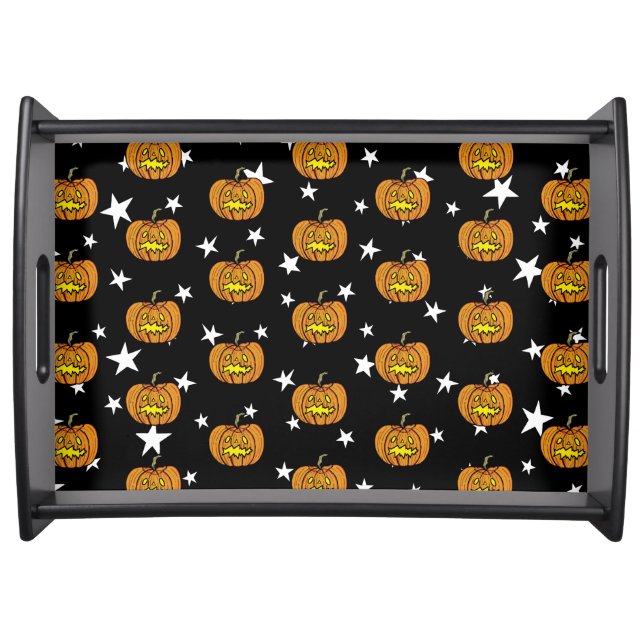 Halloween Pumpkin Pattern Serving Tray (Front)