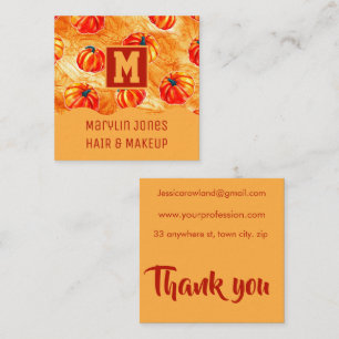 HALLOWEEN PUMPKIN PATTERN SQUARE BUSINESS CARD