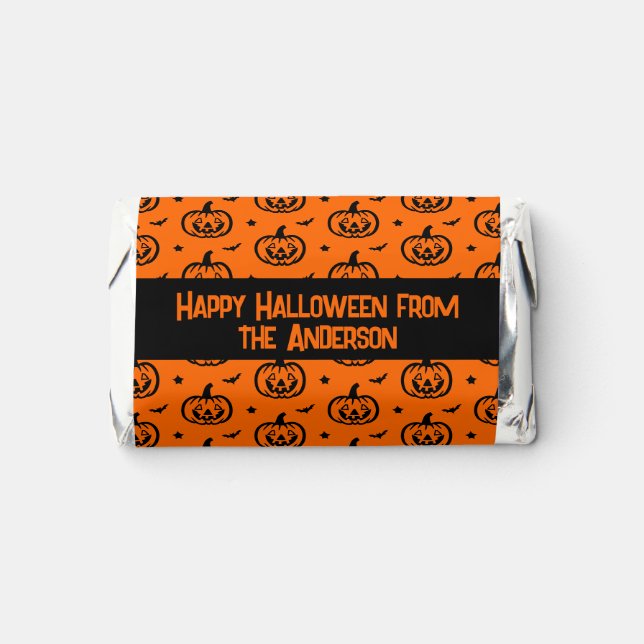 Halloween pumpkin pattern wishes orange  hershey's miniatures (Front)