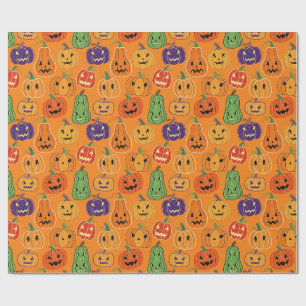 Halloween Pumpkin Pattern Wrapping Paper