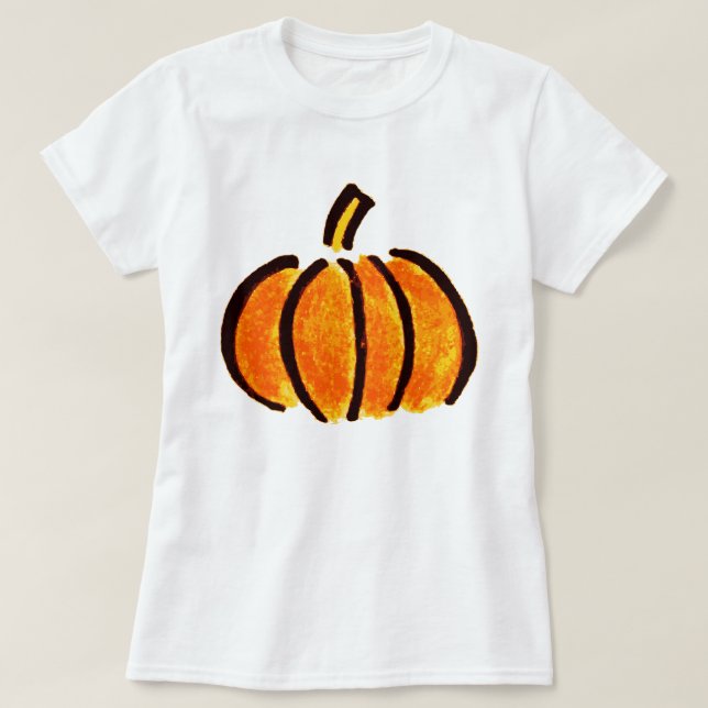 Halloween Pumpkin Pencil Drawing, Pumpkins T-Shirt (Design Front)