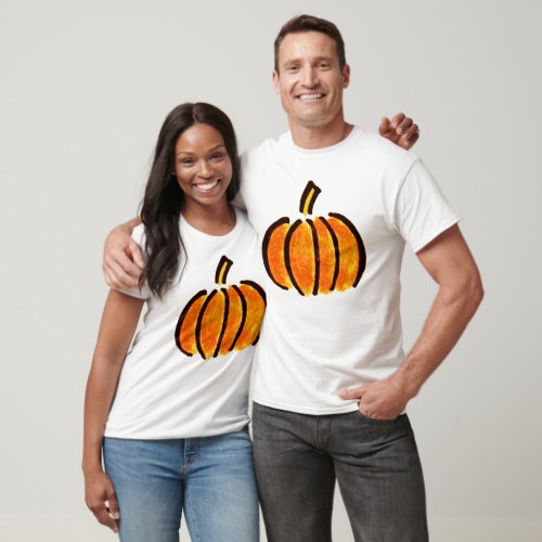 Halloween Pumpkin Pencil Drawing Pumpkins T_Shirt