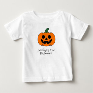 Halloween Pumpkin Personalized Baby Boy T-Shirt
