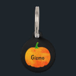 Halloween Pumpkin | Personalized Pet ID Tag<br><div class="desc">Festive Halloween pumpkin on a pet ID tag... 
Personalize it with your own pets name and make it yours today!</div>