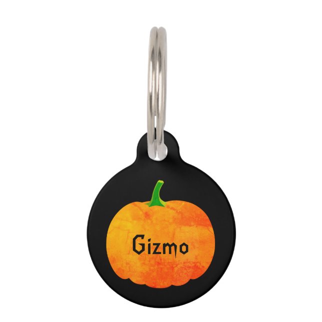 Halloween Pumpkin | Personalized Pet ID Tag (Front)