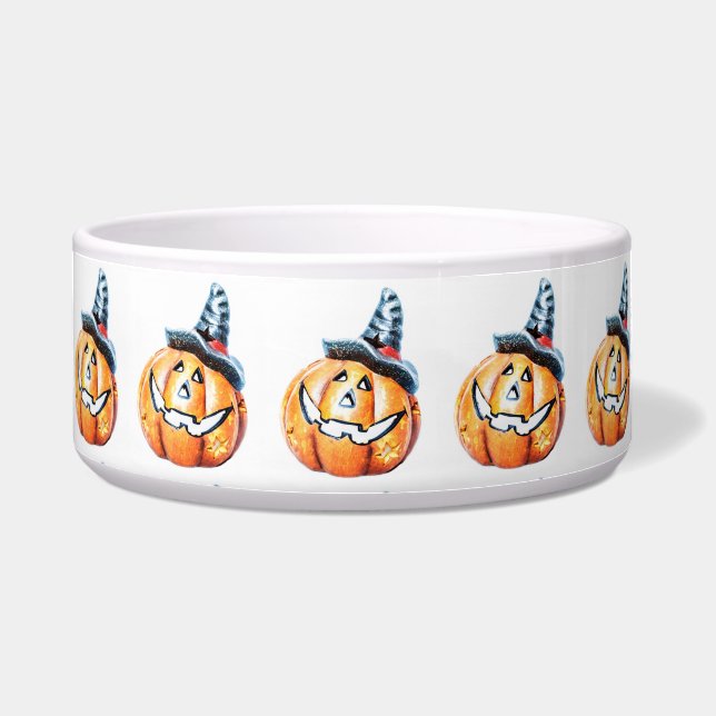 Halloween Pumpkin Pet Bowl (Front)