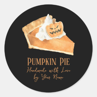 Halloween Pumpkin Pie Jack O Lantern Black Classic Round Sticker