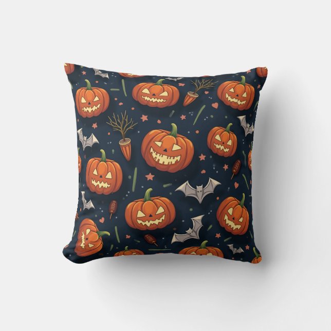 Halloween Pumpkin Pillow Cushion (Front)