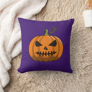 Halloween Pumpkin Pillow, Cute & Spooky Fall Decor Throw Pillow