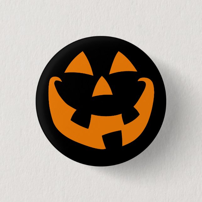Halloween Pumpkin Pinback Button (Front)