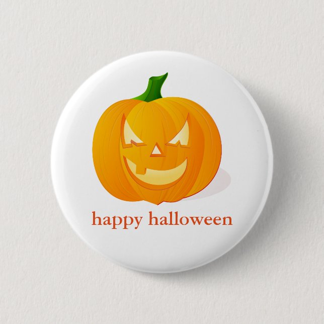 Halloween Pumpkin Pinback Button (Front)