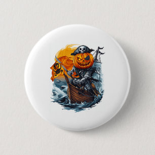 Halloween Pumpkin Pirate Adventure Button