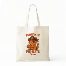 Halloween Pumpkin Pirate cat tote bag personalized