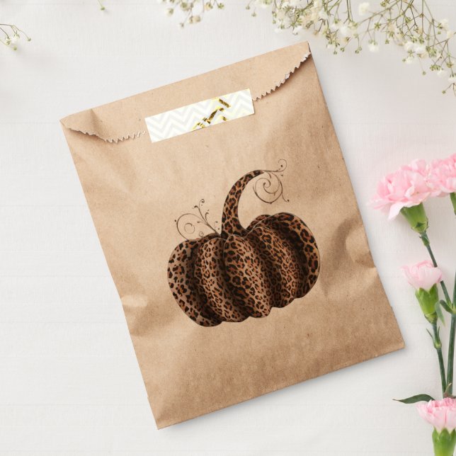 Halloween Pumpkin Plaid Leopard Fall Thanksgiving  Favor Bag (Sealed)