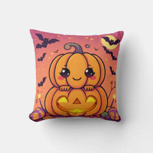 Halloween Pumpkin Print Throw Pillow