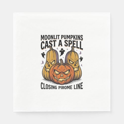 Halloween Pumpkin Quote Moonlit Jack O Lantern Eng Napkins