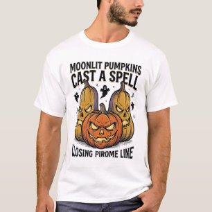 Halloween Pumpkin Quote Moonlit Jack O Lantern Eng T-Shirt