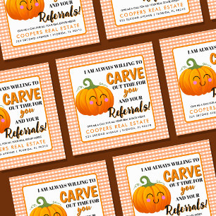 halloween pumpkin real estate client referrals favor tags