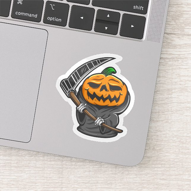 Halloween pumpkin reaper sticker  (Detail)