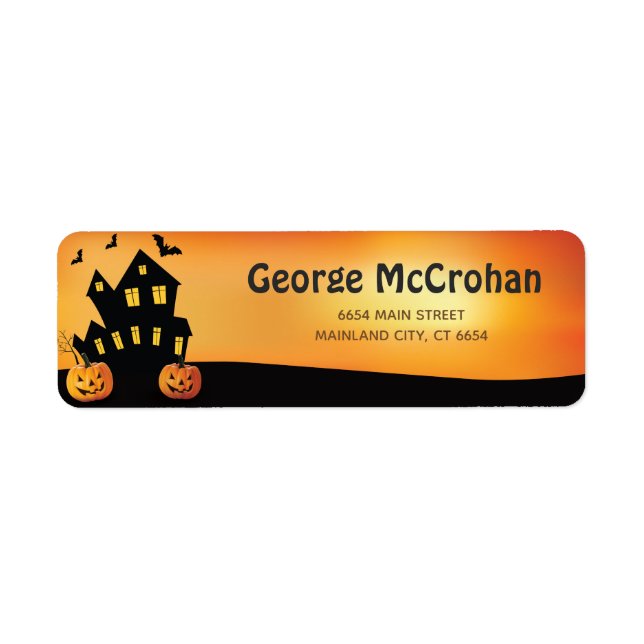 Halloween Pumpkin Return Address Label (Front)