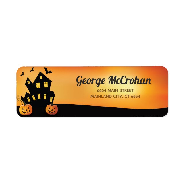 Halloween Pumpkin Return Address Label (Front)