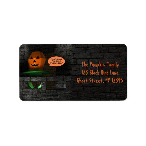 Halloween Pumpkin Ring Pop Label