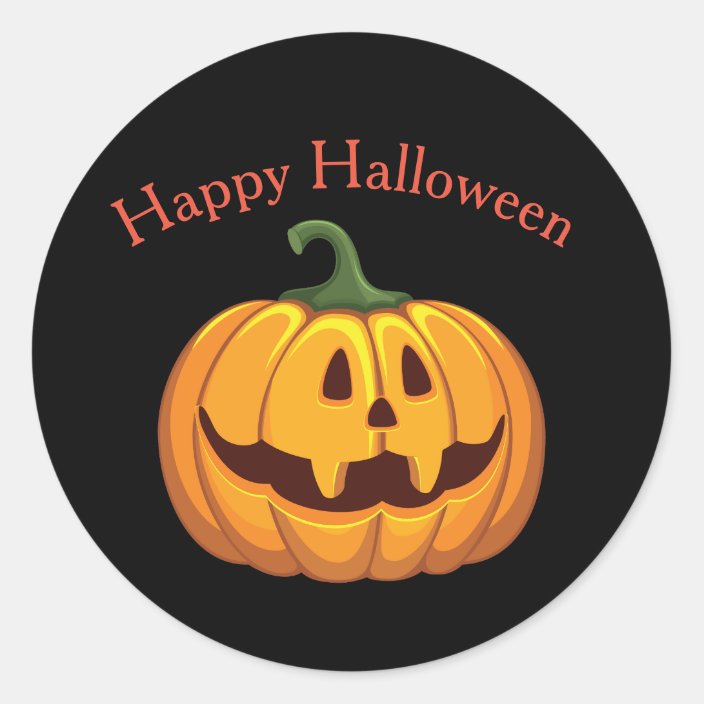 Halloween Pumpkin Round Sticker | Zazzle.com