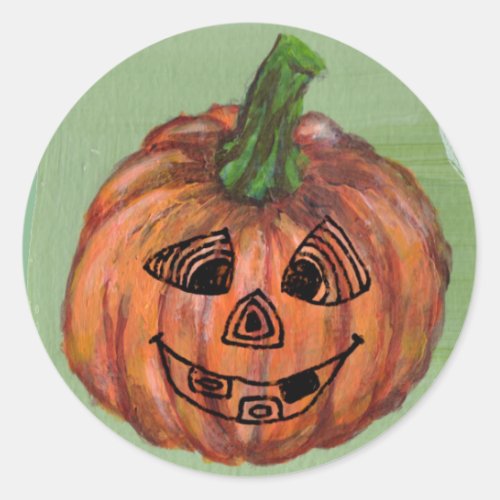 Halloween Pumpkin round stickerenvelope sealer Classic Round Sticker
