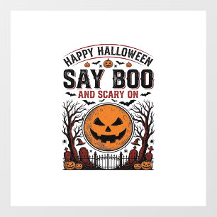 Halloween Pumpkin Say Boo Scary Vintage_1 Floor Decals