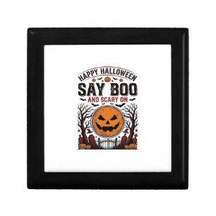 Halloween Pumpkin Say Boo Scary Vintage_1 Gift Box
