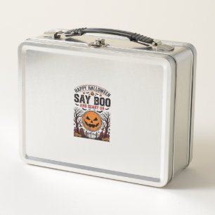 Halloween Pumpkin Say Boo Scary Vintage_1 Metal Lunch Box
