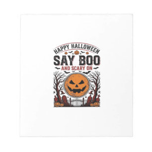 Halloween Pumpkin Say Boo Scary Vintage_1 Notepad