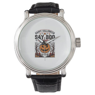 Halloween Pumpkin Say Boo Scary Vintage_1 Watch