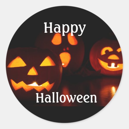 Halloween Pumpkin Scare    Classic Round Sticker