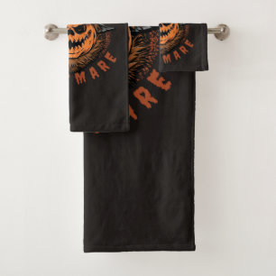 Halloween Pumpkin Scarecrow Design Bath Towel Set