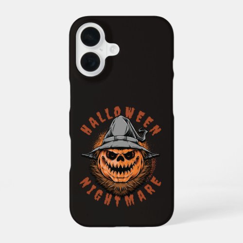 Halloween Pumpkin Scarecrow Design iPhone 16 Case