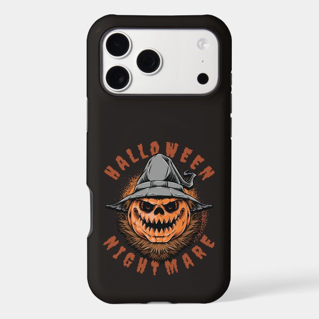 Halloween Pumpkin Scarecrow Design Iphone Case (Back)