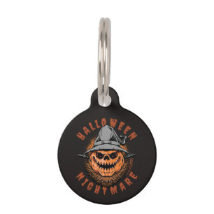 Halloween Pumpkin Scarecrow Design Pet ID Tag