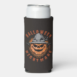 Halloween Pumpkin Scarecrow Design Seltzer Can Cooler