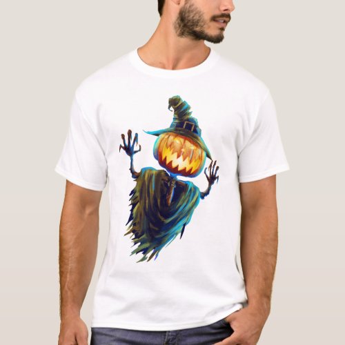 Halloween Pumpkin Scarecrow T_Shirt