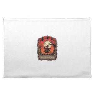Halloween Pumpkin Scarecrow Witches Full Moon_1 Cloth Placemat