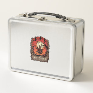 Halloween Pumpkin Scarecrow Witches Full Moon_1 Metal Lunch Box