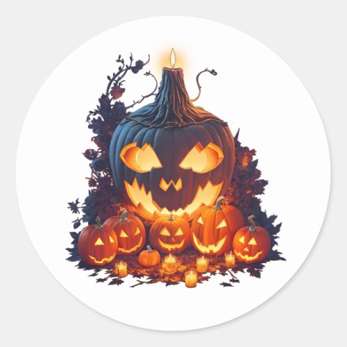 Halloween Pumpkin Scary story Classic Round Sticker