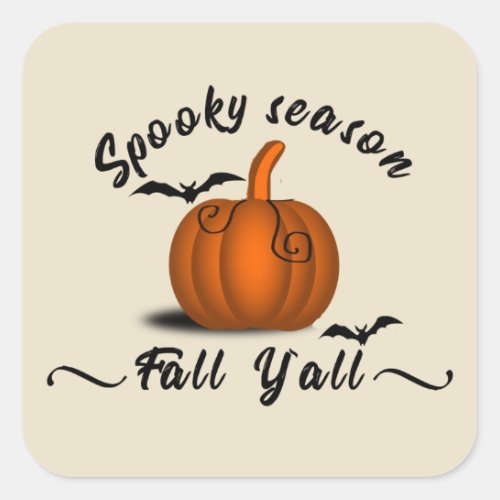 Halloween pumpkin season is here square sticker